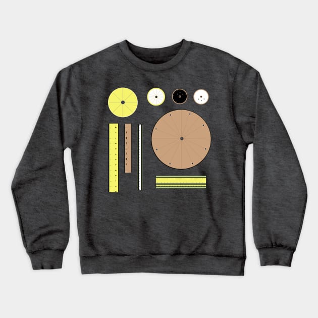 Tapes and Dials Springtime Steampunk Crewneck Sweatshirt by LochNestFarm